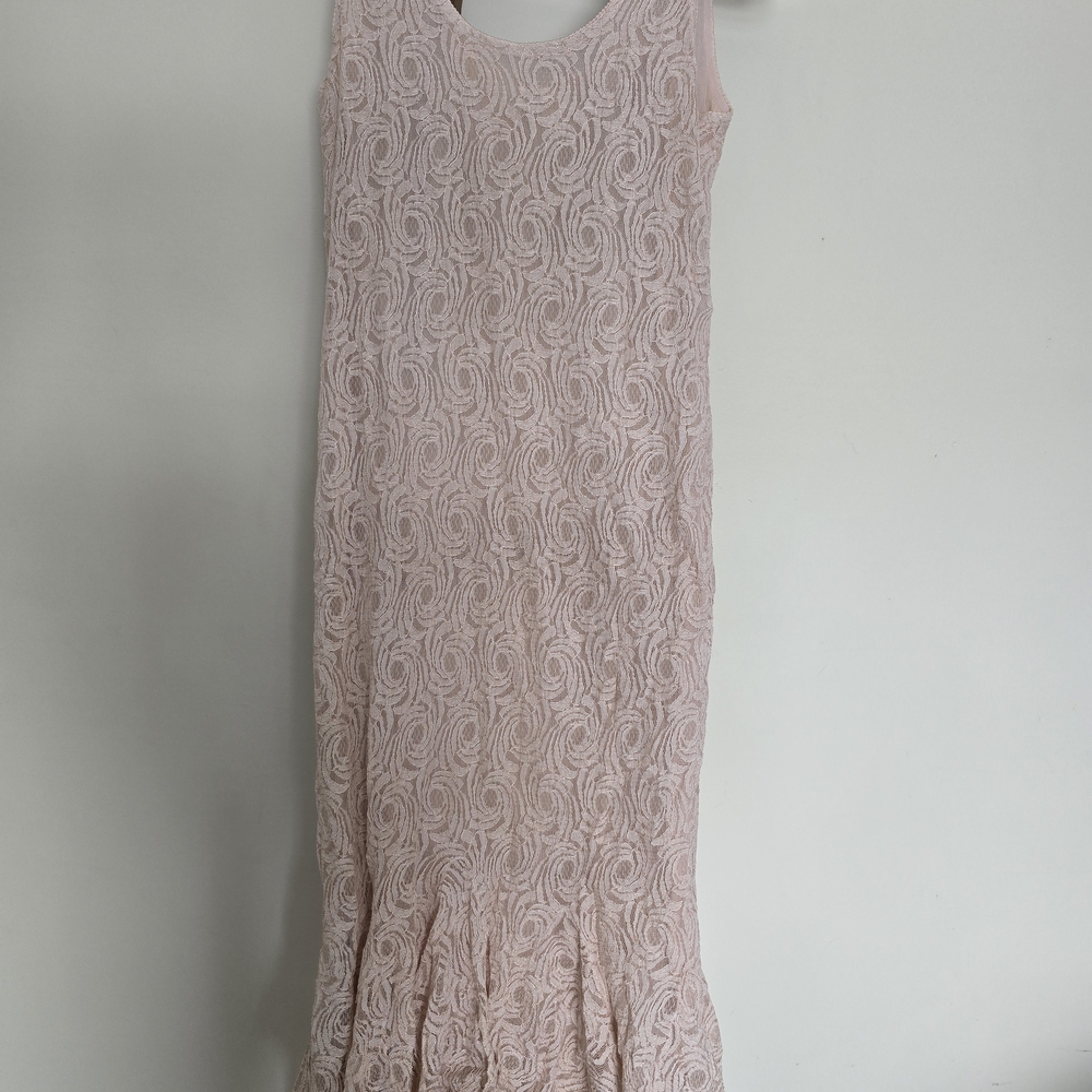 Chic Blush Lace Maxi Dress